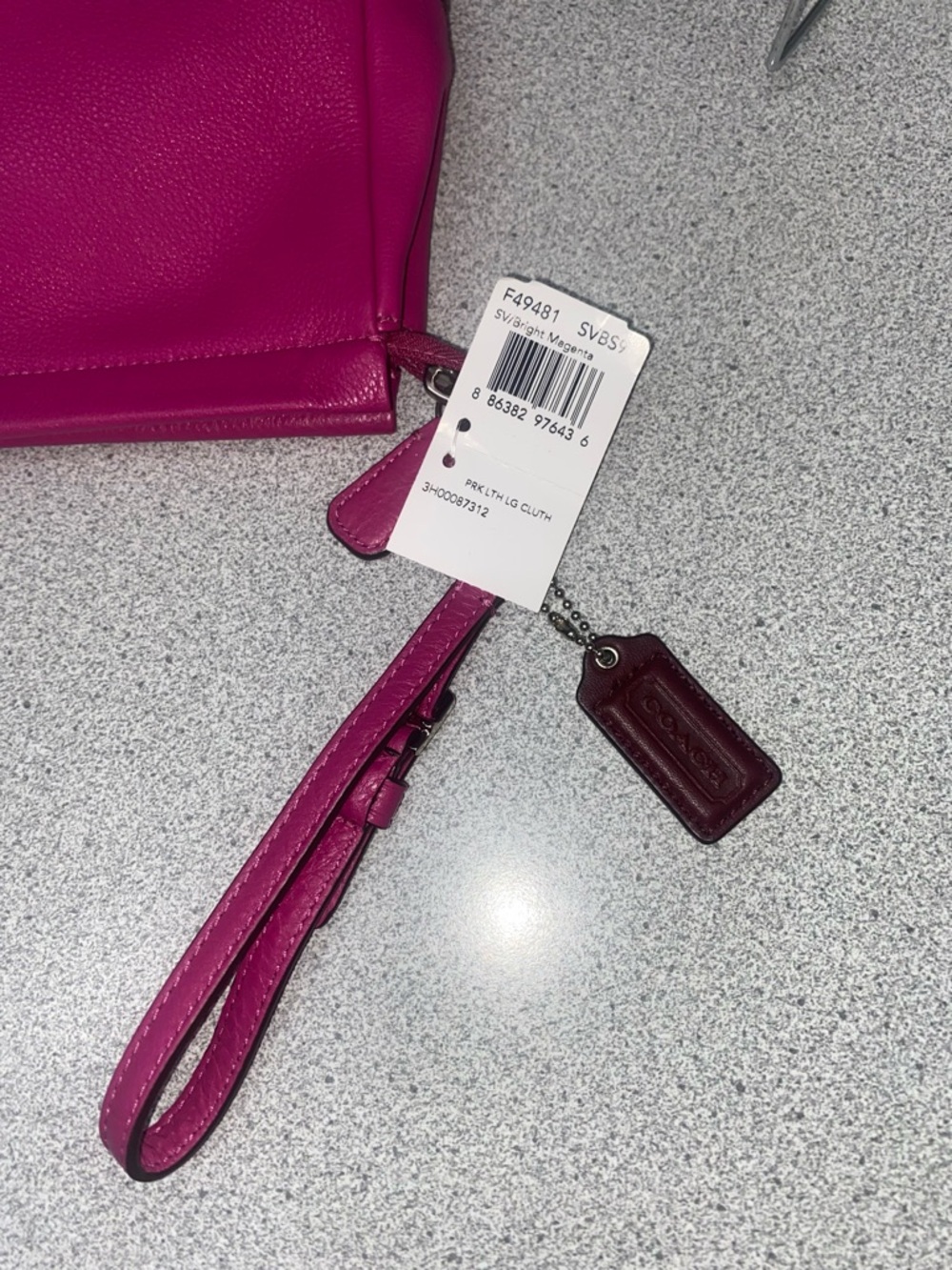Coach Park Leather Legacy Bright Magenta Turnlock Clutch NWT - Picture 6 of 14